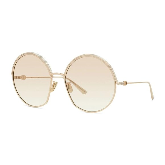 NEW DIOR SUNGLASSES, GOLD/BROWN WOMEN ROUND DIOR EVERDIOR R1U D0F1 - Picture 1 of 3